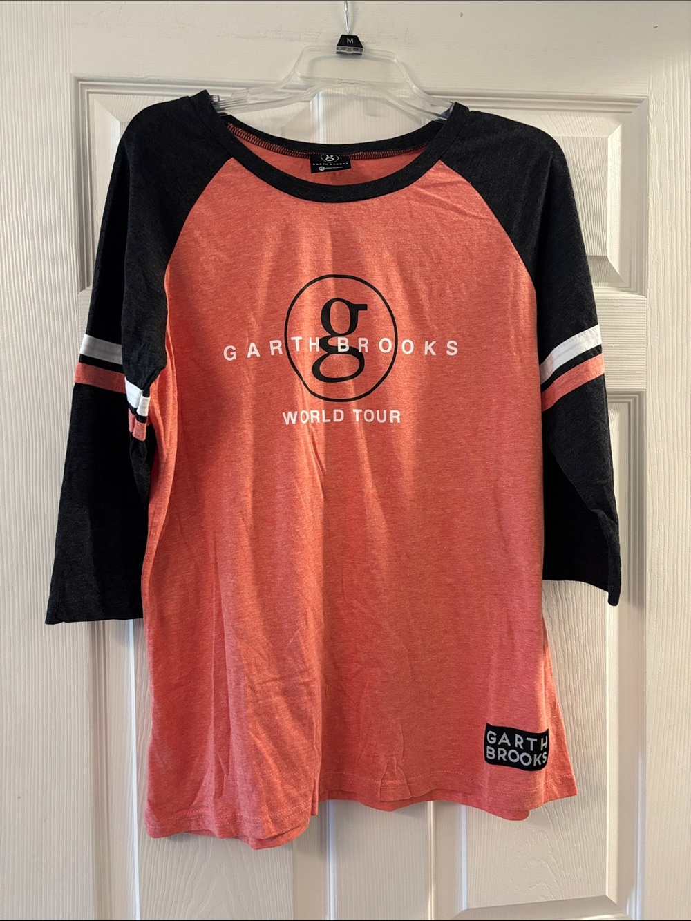 Garth Brooks Coral and Black Raglan Tour Tee